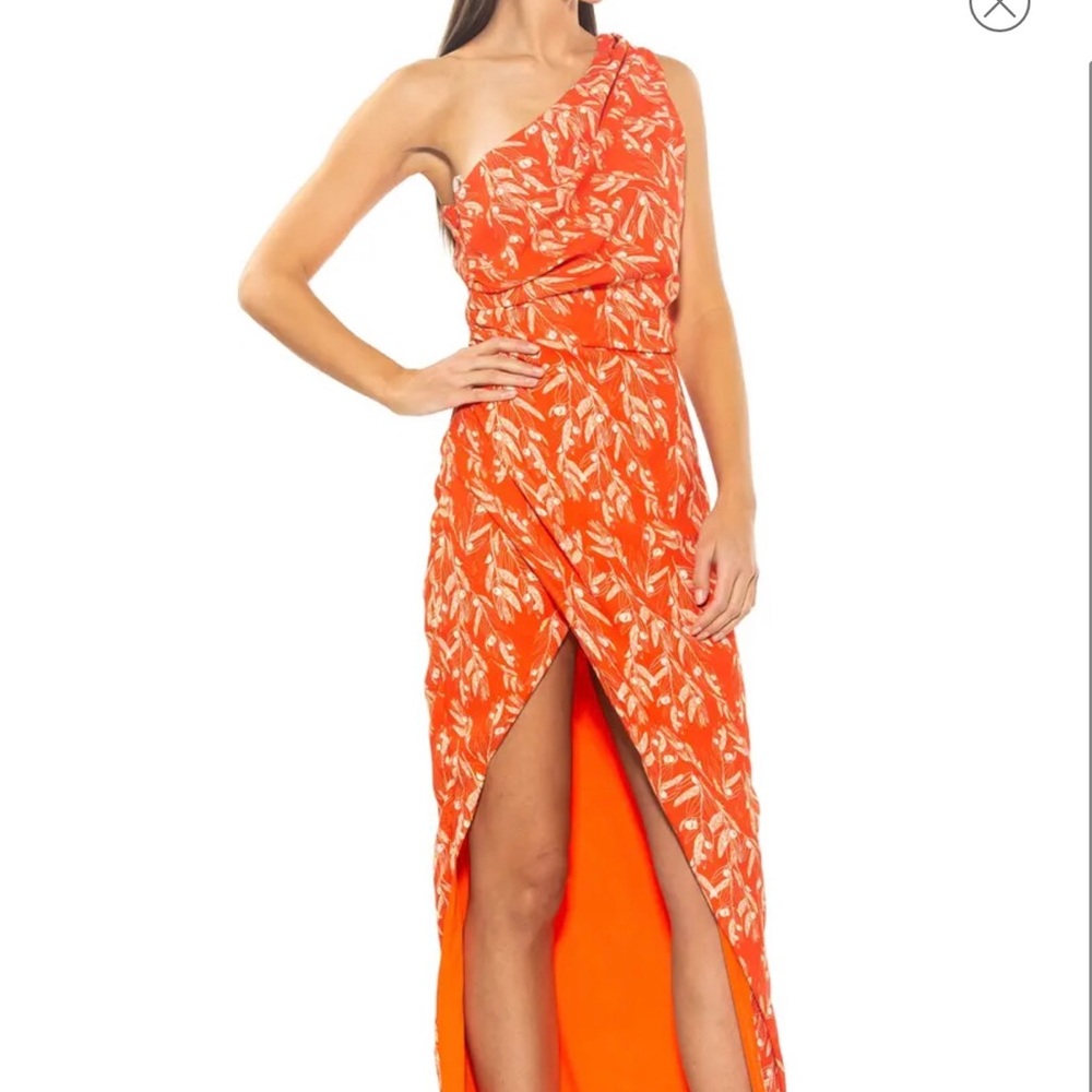 Alexia Admor One Shoulder Orange Dress